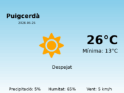 AEMET: El temps per a Puigcerdà – 25 de Maig de 2026