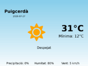 El temps avui 27 de Juliol de 2026 a Puigcerdà segons l’AEMET