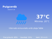 AEMET: El temps per a Puigcerdà – 30 de Juliol de 2026